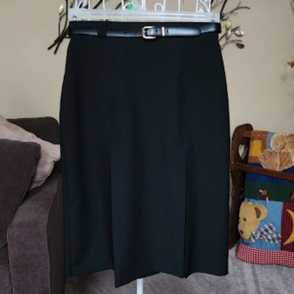 NWOT St Michael black belted skirt sz 12